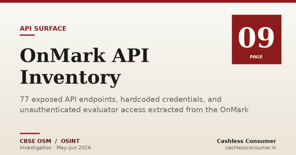API Surface Analysis — CBSE OSM / OnMark Platform